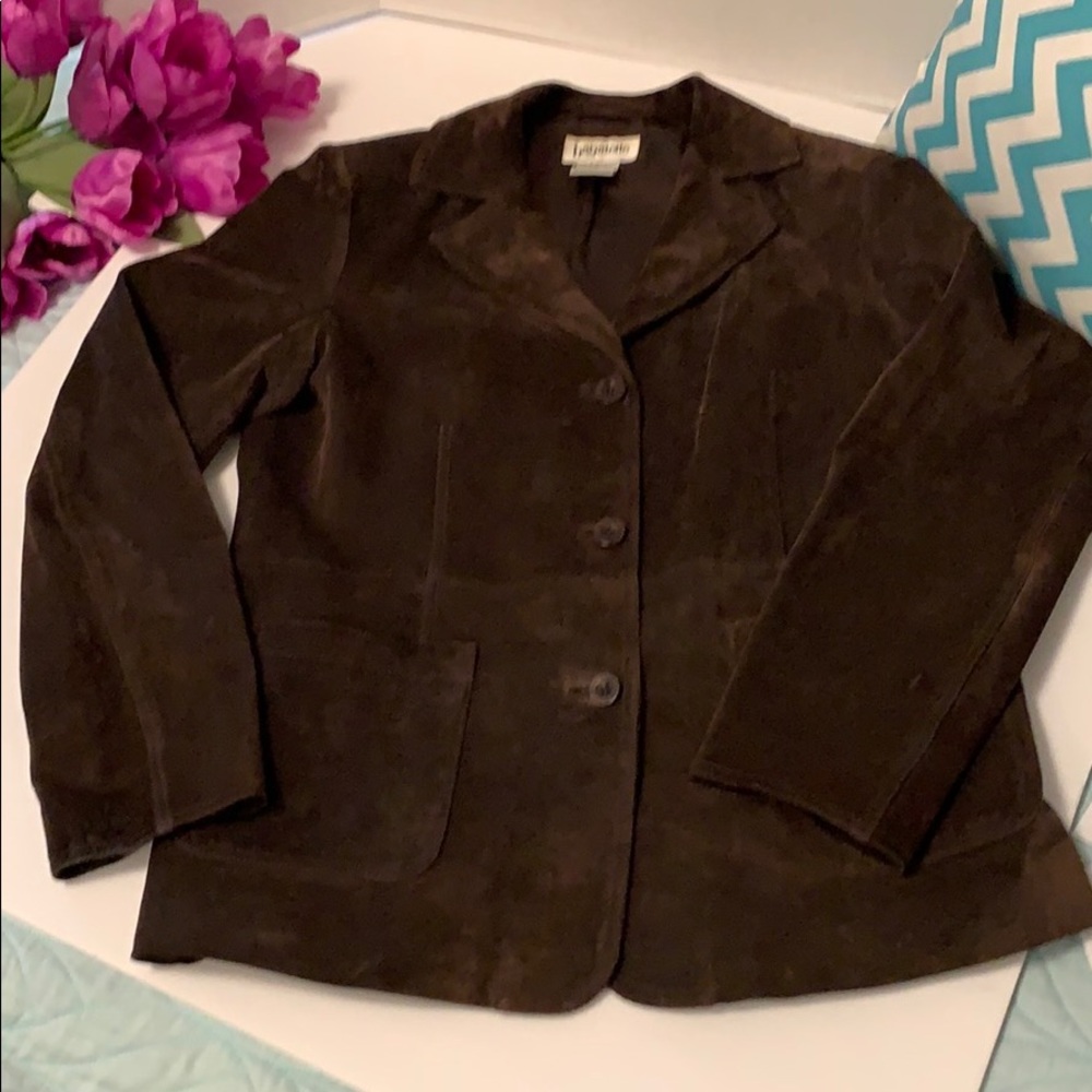 Bagatelle genuine leather suede heavy jacket brown